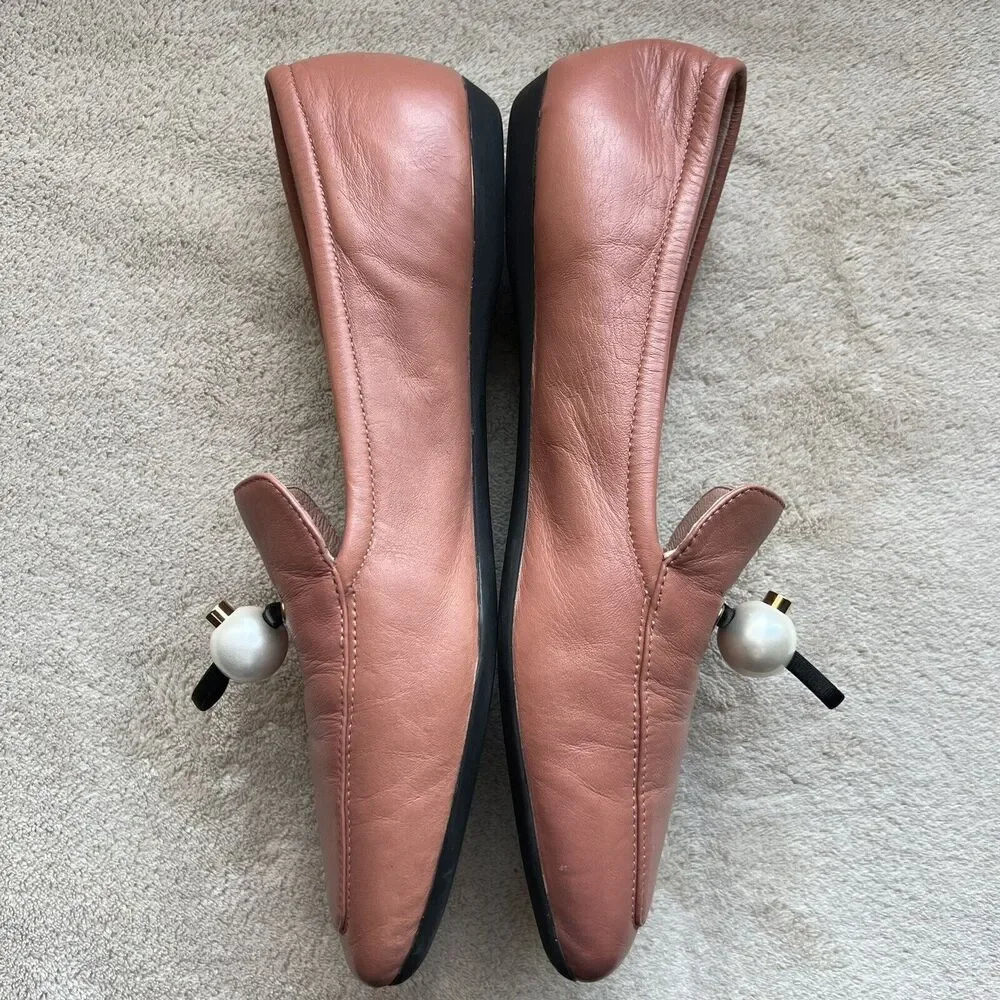 Nicholas Kirkwood Delfi Clay Leather‎ Square Toe Loafer Pearl EU 35.5 US 5.5